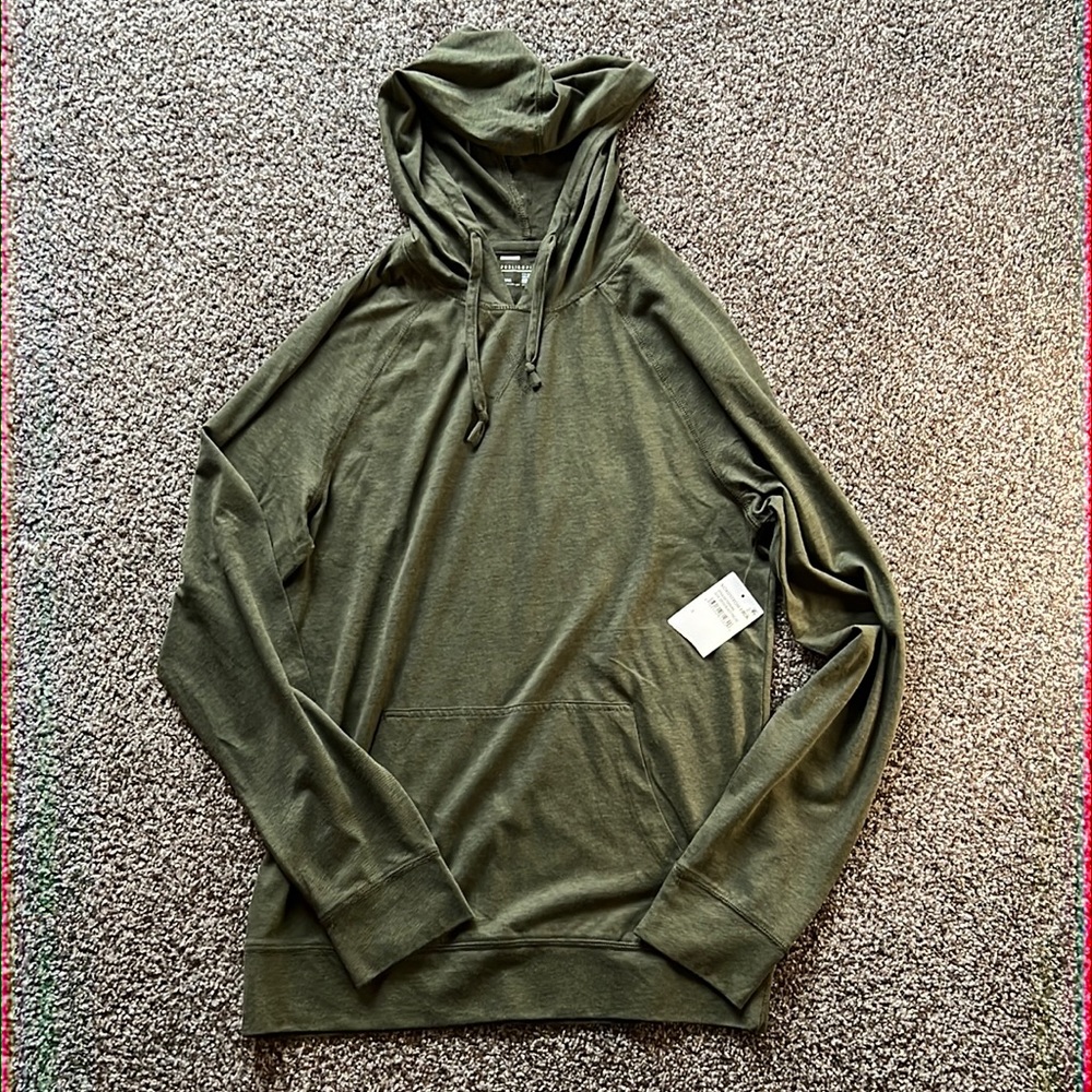 NWT Public Opinion Olive Green Hooded Sweat Shirt Size SZ Small /S